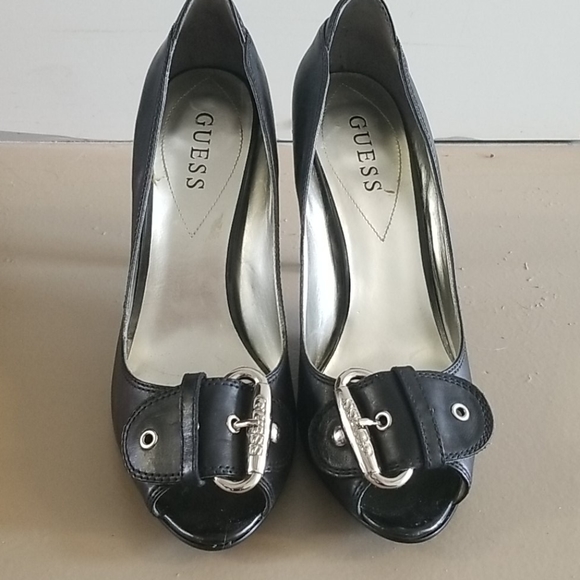 GUESS black peep toe heels - Picture 1 of 6